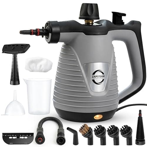 Image of Steam Cleaner Handheld, Portable Steam Cleaners for The Home Multi Purpose, Hand Held Steam Cleaner for Sofa, Car, Tile, Kitchen, Curtains, Carpets, Window, with 12 Accessories & 350ml Tank