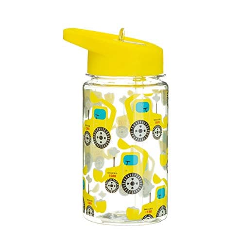 Image of Sass & Belle Digger Bottle – 400ml Yellow BPA-Free Reusable with Foldable Straw Lid – Fun Construction Truck Design, kids water bottle for Boys or Girls, Dishwasher Safe, good for School & Travel