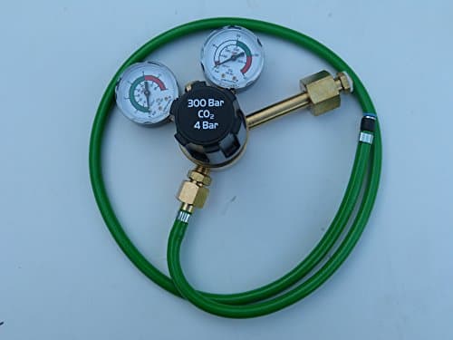 Image of Regulator 300 Bar Single Stage 2 Gauge Co2 + Hose Adaptor for 4mm Gas Hose PAC22