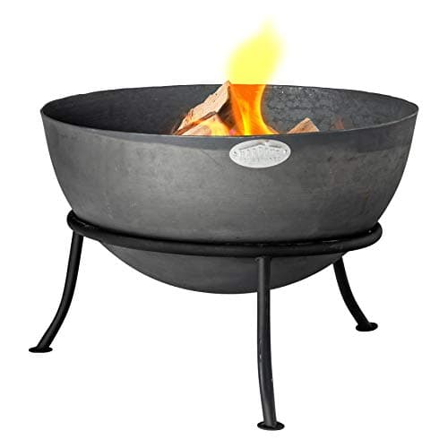 Image of Harbour Housewares 60cm Cast Iron Fire Pit - Outdoor Garden Fire Bowl Frazier Garden Patio Heater Stove for Wood Logs, Charcoal Burning, BBQ, Camping Firepit