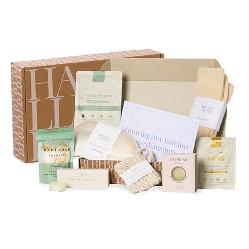 Image of Baby Shower Gifts - Pregnancy Pamper Set, Spa Box for Mum to Be, Baby Gifts, Gift Box for new mum, Growing Tiny Humans is Exhausting, Pregnancy Self Care Package, New Mum Pampering