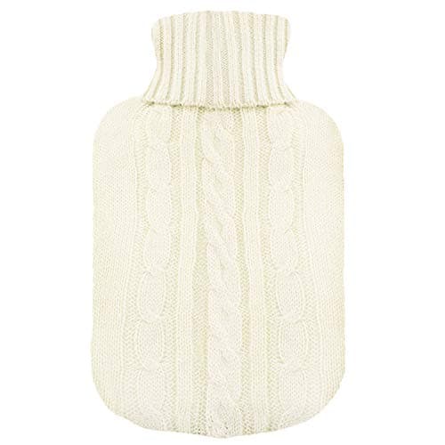 Image of Knit Cover for Hot Water Bottle, Cream Insulated Accessory, Perfect Xmas/Mother's Day/Valentine's Day Gift for Her