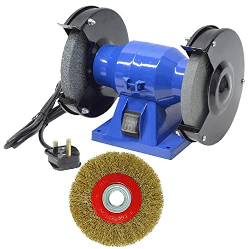 Image of Dapetz ® Bench Grinder 2980 RPM – 230V 150W Electric Grinder Polisher with Coarse & Fine Grinding Wheels Wire Wheel Brush 150mm for Sharpening, Grinding & Polishing Tools