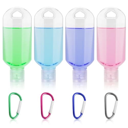 Image of Chyaya 4PCS 50ml Refillable Travel Bottles, Hand Sanitizer Bottles with Clip, Portable Plastic Travel Bottles Leakproof Squeeze Bottles with Flip Cap for Outdoor/School/Work/Travel