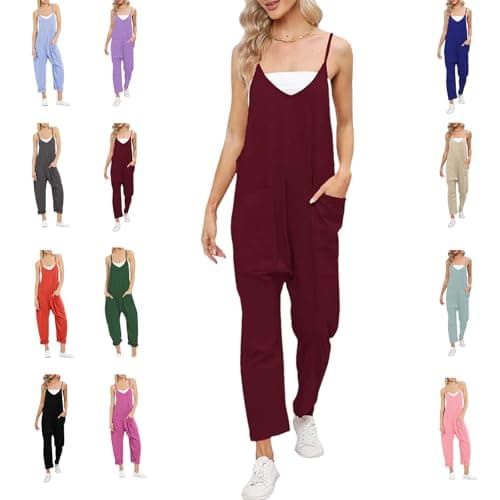 Image of Lahloya Maternity Jumpsuit, Lahloya Jumpsuit, Oversized Jumpsuit- Maternity & Postpartum (red,S)