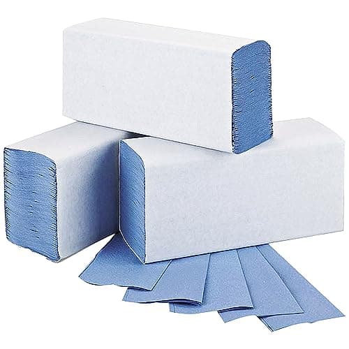 Image of 2Work 1-Ply M-Fold Hand Towel Blue (Pack of 3000)