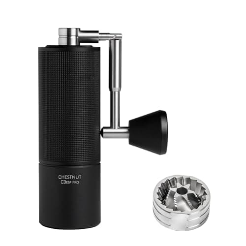 Image of TIMEMORE Manual Coffee Grinder Chestnut C3 ESP Pro Capacity 25g with CNC Stainless Steel Conical Burr, Internal Adjustable Setting, Double Bearing Positioning for Travel, Camping - Black