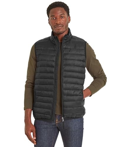Image of TOG24 Gibson Men's Lightweight Padded Gilets Puffer Quilted Vests Windproof Body Warmer Outerwear Sleeveless Jackets for Hiking Running Fishing Golf Black L