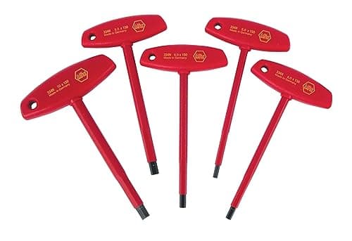 Image of Wiha 33478 Insulated T-Handle Hex Metric Set with 4.0, 5.0, 6.0, 8.0 and 10.0mm, 5-Piece