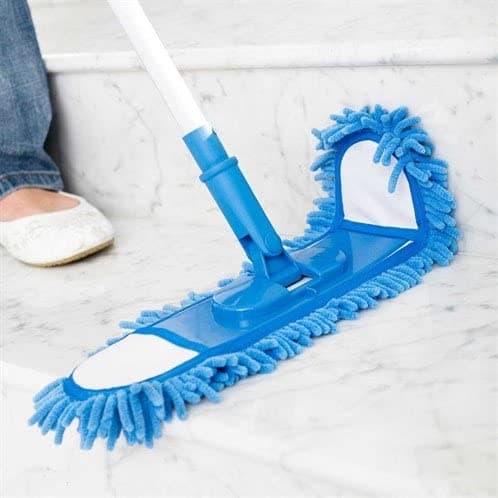 Image of JML Super Microfibre Mop & Mitt - Telescopic Dry Mop with Multi-Angled Head for Hard Floors, Tiles & Laminate - Machine Washable, Extends to 129cm - Lint-Free Cleaning for Walls, Stairs & Surfaces