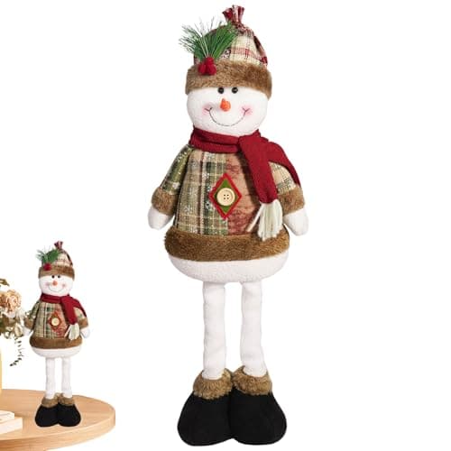 Image of Santa Claus Decor | Snowman Decor Christmas Standing Snowman with Extendable Legs, Standing Figure, Christmas Home for Tree, Table