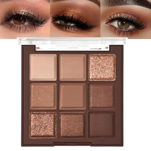 Image of Neutral Nude Brown Smokey Eye Shadow Palette,Rose Gold Bronze Cream Eyeshadow Palette Makeup,Natural Eyeshadow for Eyes Long Lasting Naturing-Looking (Brown)