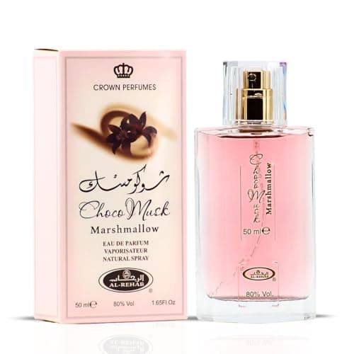 Image of Al-Rehab Choco Musk Marshmallow Eau de Parfum for Women - 50ml (1.65 oz) | Gourmand Perfume with Strawberry, Marshmallow & Cocoa | Sweet, Fluffy & Addictive | Long-Lasting Arabian Dessert Scent