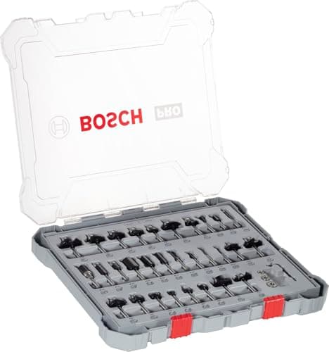 Image of Bosch Professional 30 pcs. Mixed Router Bit Set (for Wood, Ø 1/4 Inch Shank, Accessory Router)