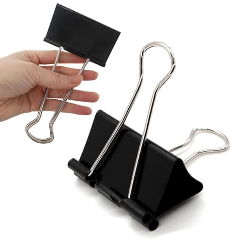 Image of Bulldog Clips 75MM Extra Large 6PCS Paper Clips Heavy Duty Binder Giant XL Clip 3inch (Black)