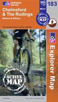 Image of Chelmsford & The Rodings OS Explorer Map Active 183