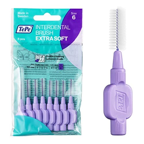 Image of TePe Interdental Brushes Purple Extra Soft (1.1Mm - Size 6) / Simple And Effective Cleaning Of Interdental Spaces / 1 X 8 Brushes 8