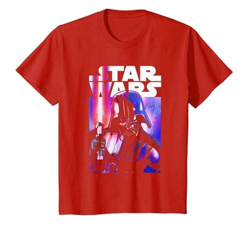 Image of Star Wars Darth Vader Light Saber Glow T-Shirt, Youth, Red, 4T