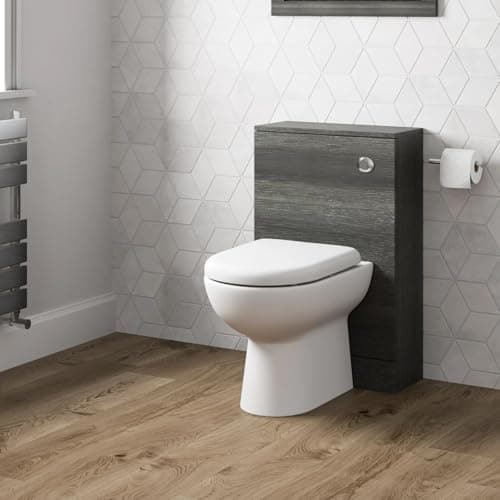 Image of 500mm Bathroom Toilet Back to Wall BTW Furniture Unit Pan Soft Close Seat Grey