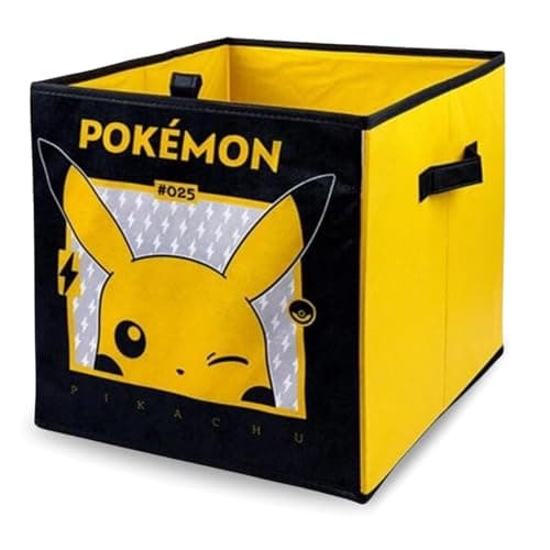 Image of Pokemon Kids Collapsible Storage Boxes with Handles | Durability & Fabric Foldable Storage Cubes | Compatible Ikea Kallax Furniture | For Organising Kids Room & Playroom
