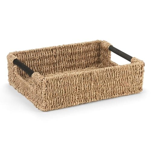 Image of Woodluv Storage Baskets, Storage Baskets for Shelves, Nesting Storage Box Organiser | Shelf Hamper Organiser for Bathroom, Bedroom, Kitchen & Home Office, Large