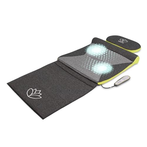 Image of HoMedics Stretch Mat XS - Inspired by Yoga, Remote Control Adjustable Intensity, at Home Pre-Programmed Yoga/Stretch Mat for Back, Shoulder, Hip Support, Foldable Mat with Support Pillow - Grey