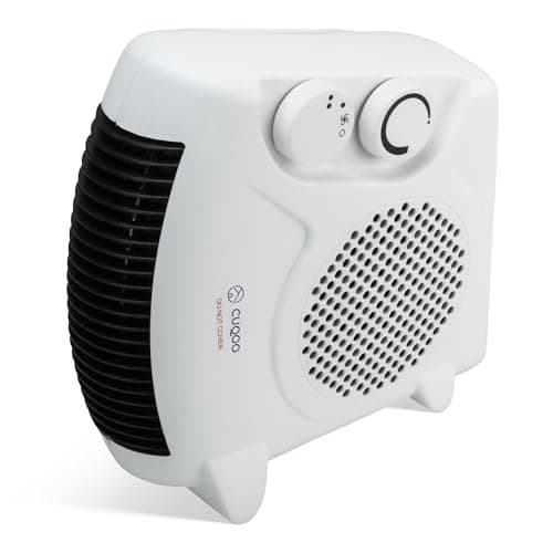 Image of CUQOO Powerful 2KW Fan Heater with 2 Heat settings & Cool Function - Upright Electric Quiet Space Heater for Home with Variable Thermostat, Low Energy Usage