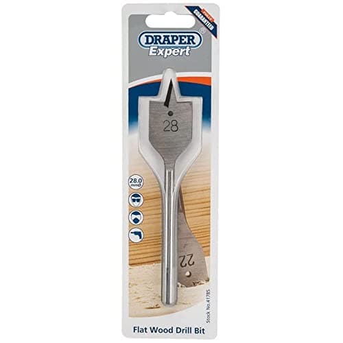 Image of Draper 41785 Expert Flat Wood Drill Bit, 28.0mm Ø , Blue (Packaging may vary)
