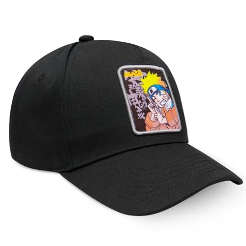Image of NARUTO Baseball Cap for Boys Teens Anime Sun Hat Lightweight Adjustable Strap Snapback Holiday Accessories Boys Gifts Black