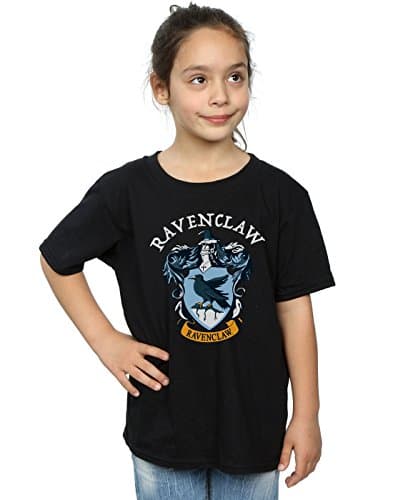 Image of Harry Potter Girls Ravenclaw Crest T-Shirt Black 5-6 Years