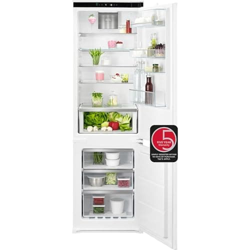 Image of AEG 7000 Series Integrated Fridge Freezer, Model NSC7G181DS, TwinTech Technology, Keeps Food Juicier For Longer, No Frost,194/62 Litres Cooling & Freezer Capacity, 177.2cm, White, [Energy Class D]