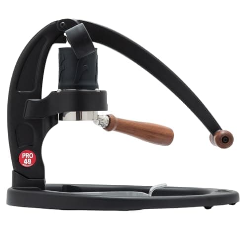 Image of Flair UPDATED PRO 3 (Black) - All manual lever espresso maker with a stainless steel brew head, pressure gauge, and a shot mirror