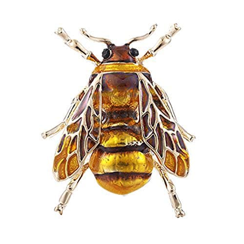 Image of Twinkling Stars Vintage Cute Enamel Insect Bug Honey Bee Brooch Metal Clothing Pin for Women Girls