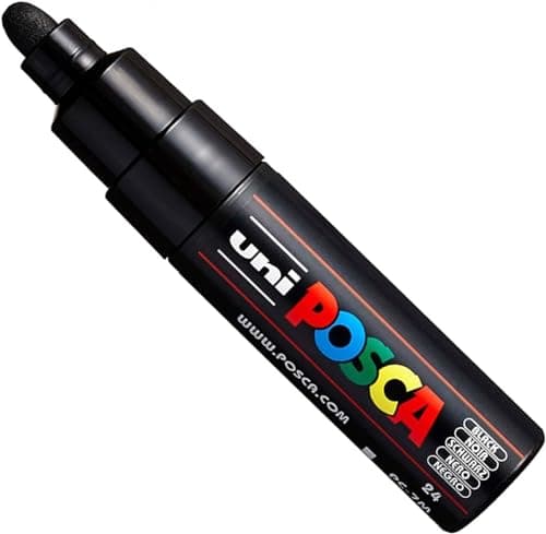 Image of POSCA PC-7M Paint Marker Art Pens - Large Bullet Nib 4.5-5.5mm - 15 Colours - New for 2017 - Black