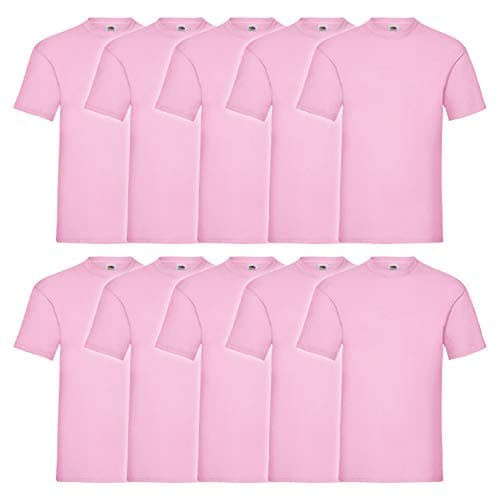 Image of FRUIT OF THE LOOM Boy's Kids 10 Pack T-shirt T Shirt, Pink (Light Pink ), 5-6 Years UK