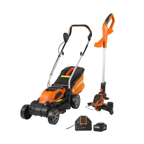 Image of Yard Force 40V 32cm Cordless Lawn Mower and 30cm Grass Trimmer Set with 2.5Ah Lithium-Ion Battery & Charger, 30L Grass Bag, 5 Cutting Heights, Lightweight