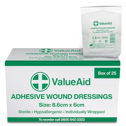 Image of Value Aid Adhesive Wound Dressings - 8.6cm x 6cm - Box of 25