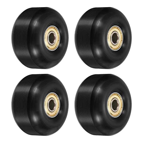 Image of PATIKIL 52mm Skateboard Wheels with Bearings, 4 Pack Street Wheels for Skateboards Cruiser Wheel Replacement 95A, Black Golden