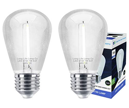 Image of 2 x 1w LED Filament Light Bulb E27 Edison Screw Cool White Energy Saving Decorative Festoon Lamp