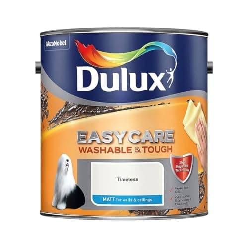 Image of Timeless Dulux Easycare Matt Emulsion Paint 2.5L – Washable & Stain Resistant, Durable Matt Finish, Quick Dry, Low Odour Interior Wall & Ceiling Paint