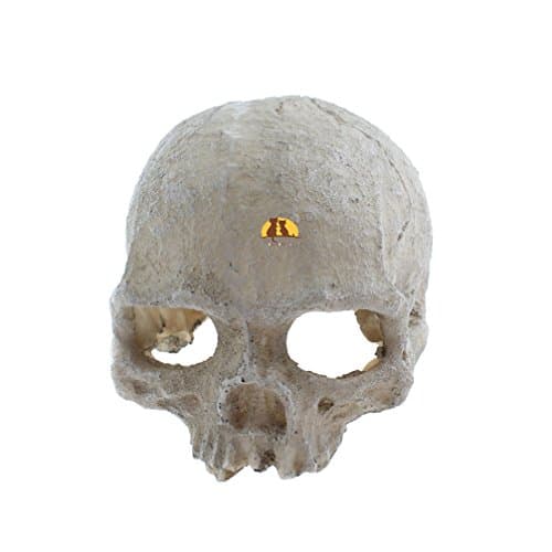Image of Emours Reptile Hideout Skull Vivarium Aquarium Fish Tank Resin Ornament Cave Decoration