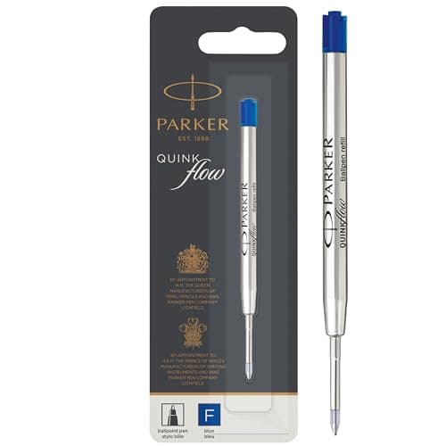 Image of Parker Ballpoint Pen Ink Refill | Fine Tip | Blue QUINKflow Ink | 1 Count