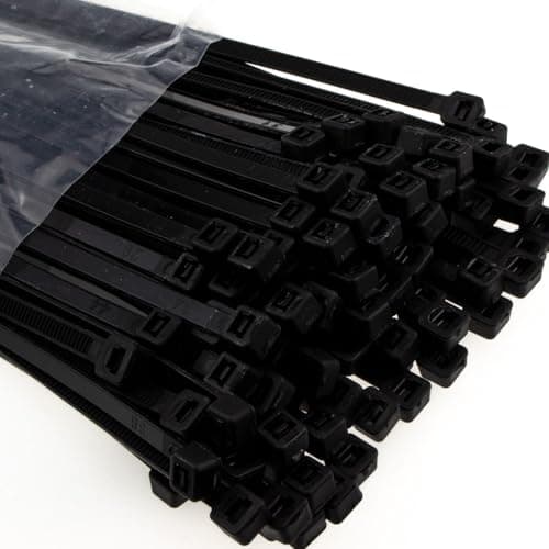 Image of enTie Black Cable Ties 4.8mm x 370mm Nylon 66 UL Approved [100 Pack]