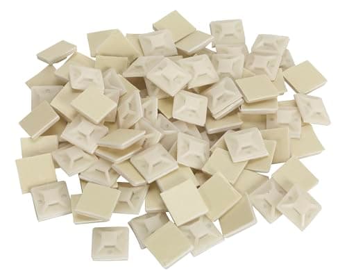 Image of Sealey CTM2020W 20 x 20mm White Self-Adhesive Cable Tie Mounts, Pack of 100