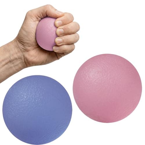 Image of ResultSport Stress Balls for Adults Hand Exercise Therapeutic Gel Ball Set of 2 Firm/Soft - Arthritis relief, stroke rehabilitation, grip strength, wrist support.