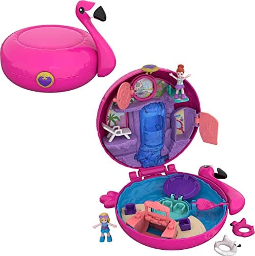 Image of Polly Pocket Big Pocket World Flamingo Floatie Compact, FRY38