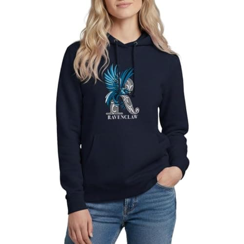 Image of Spreadshirt Harry Potter Ravenclaw Monochrome Women's Hoodie, XL, navy