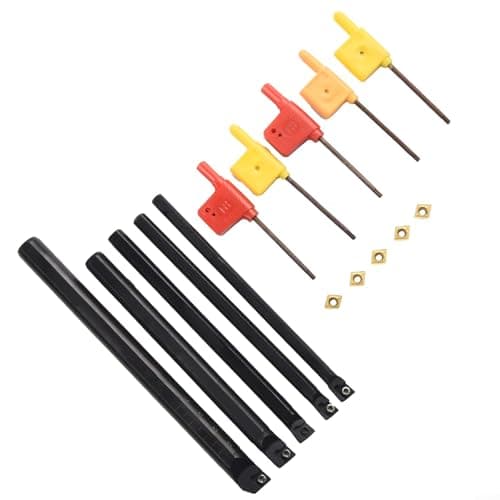 Image of SCLCR Turning Tool Holders Set for CNC Lathe, External Boring For Bars S06K to S12M with CCMT060204 Carbide Inserts, Right Hand Steel Metalworking Accessories