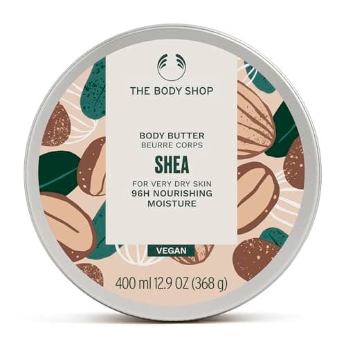 Image of The Body Shop Shea Body Butter (1x 400ml), Extra Rich Body Cream for Very Dry Skin, 96hr Nourishing Moisturiser with Buttery Texture & Nutty Scent