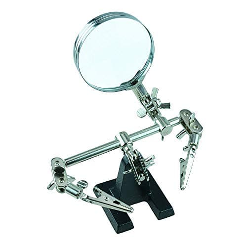 Image of Helping Hand with Magnifier Soldering Solder Tool Electronics Basic 2.5x Magnifying Glass Quality